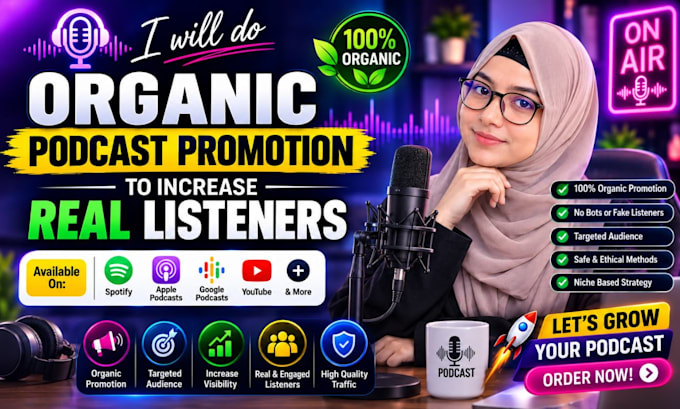 do organic podcast promotion to increase real listeners
