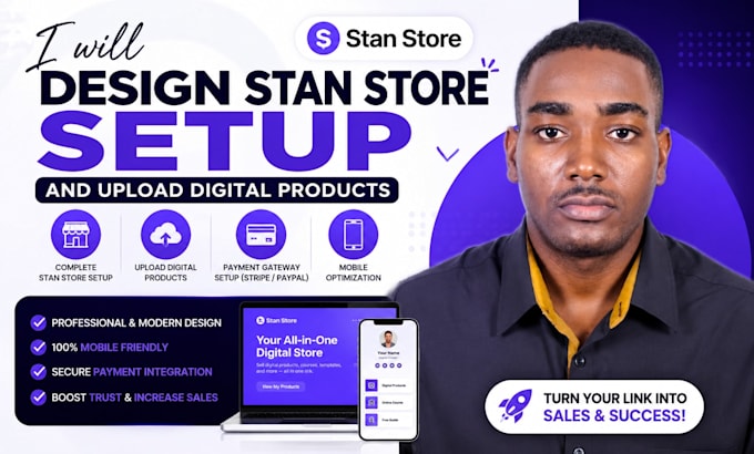 design stan store setup and upload digital products