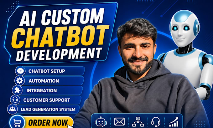 develop an ai website chatbot with live support chat, faqs, and lead generation