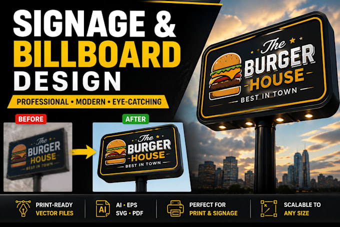 design vector signage, billboard and banner