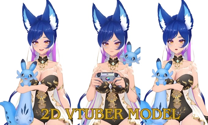 draw and rig custom live2d model 2d vtuber model  live2d rigging 3d vtuber model