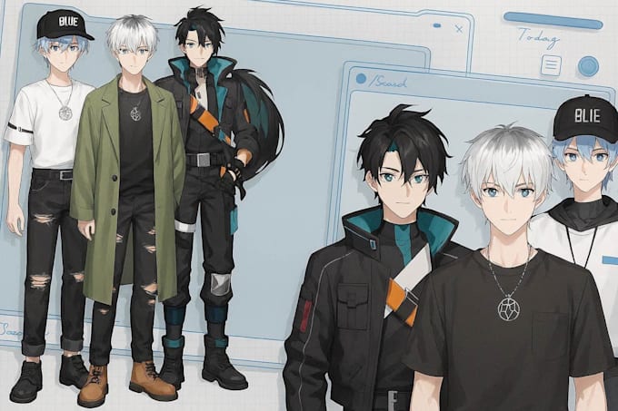 draw professional live2d vtuber character model art ready to rig