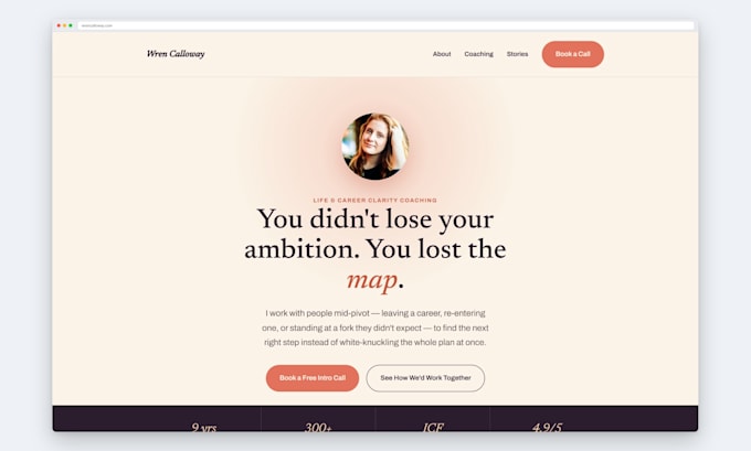 design a coaching or consulting one page landing website