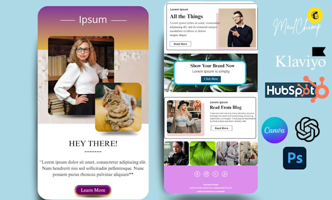 create responsive editable newsletter design and email campaign