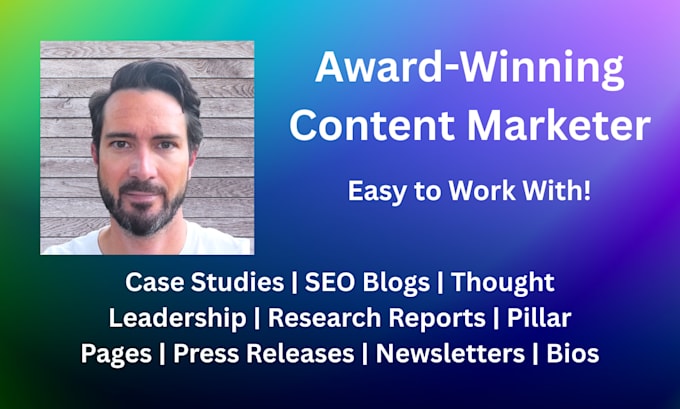 write SEO blogs, case studies, web copy, and thought leadership articles