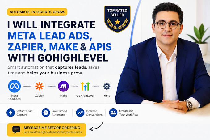 integrate meta lead ads, zapier, make, apis with gohighlevel