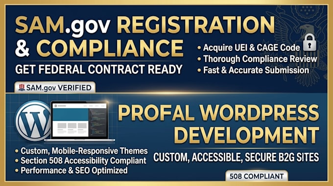 design a winning sam government contract website and capability statement