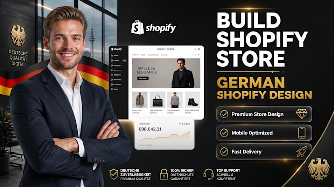 build shopify store, design shopify website, german shopify store