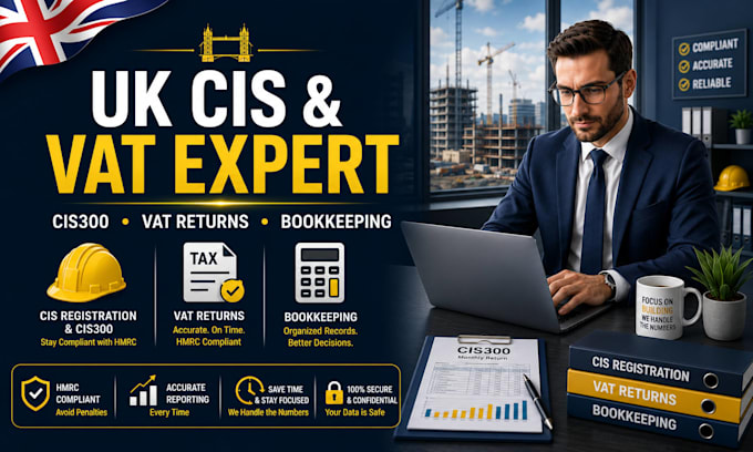 do cis registrations cis300, vat returns and bookkeeping for contractors