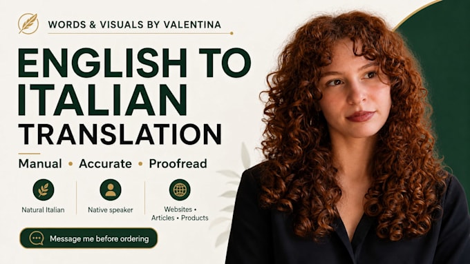 manually translate english to italian with proofreading