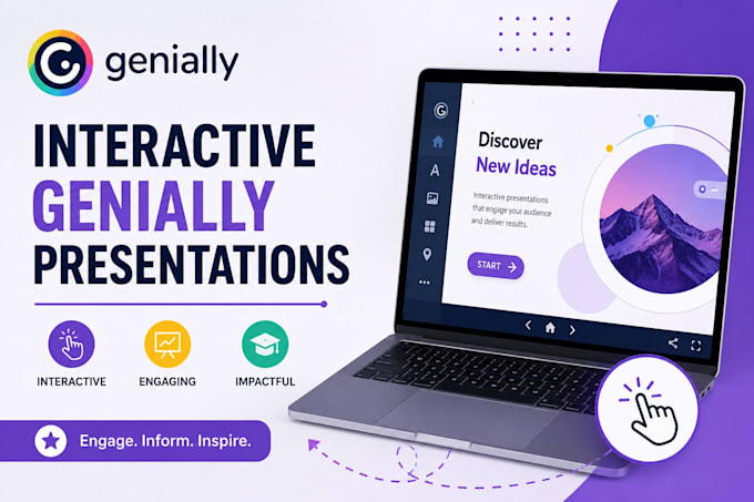 interactive genially presentations, gamification infographics and elearning
