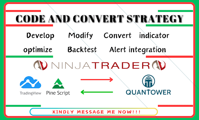 backtest, optimize existing tradingview, ninjatrader and quantower strategy
