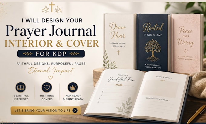design your prayer journal interior and cover for KDP