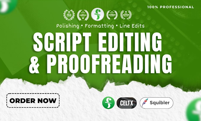 line edit and polish your screenplay or script to industry standard