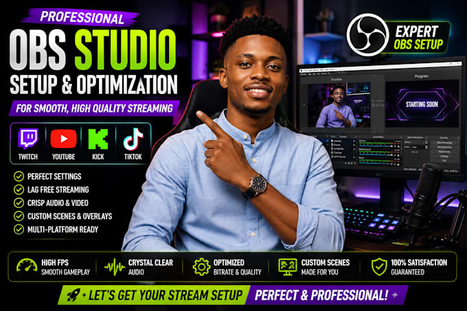 setup and optimize obs studio for twitch, youtube, kick, and tiktok