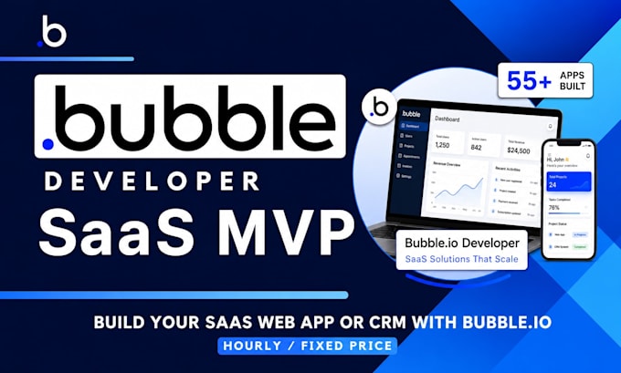 build your saas, web app, or crm with bubble io developer