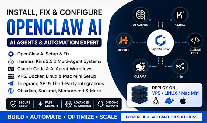 fix install openclaw bot hermes open claw multi agent obsidian claude code vps
