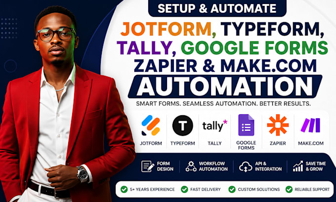 setup jotform zapier integration typeform tally goolge forms make com automation