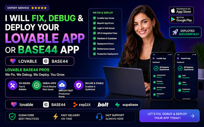 fix debug deploy your lovable app base44 app lovable base44 supabase integration