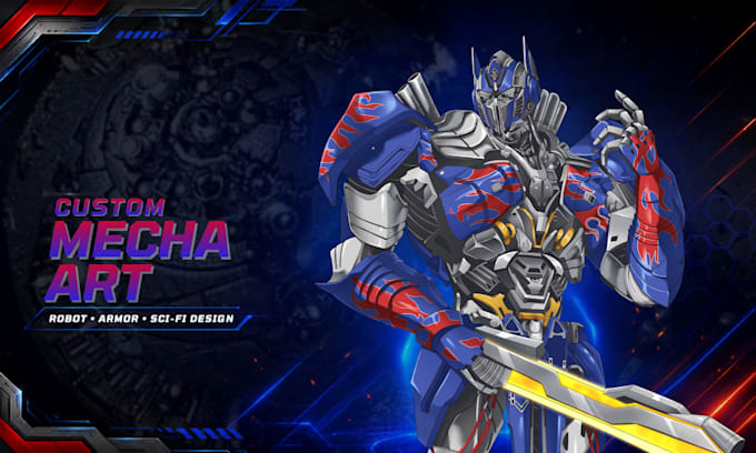 custom mecha robot armor concept art