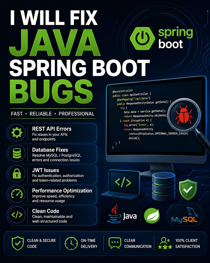 fix java spring boot bugs and backend issues