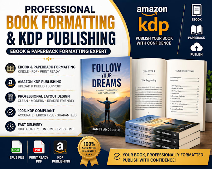 format your ebook and paperback for amazon KDP publishing