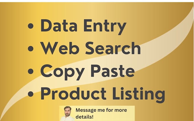 do web search, copy paste, data typing and data entry