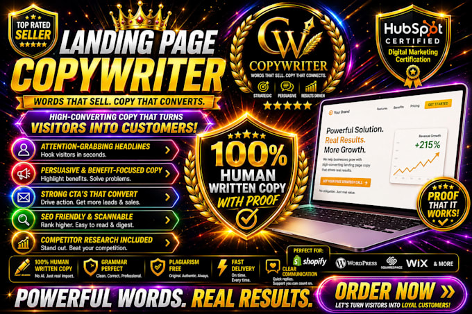 be your copywriter for landing page copy, sales page copy and website copy