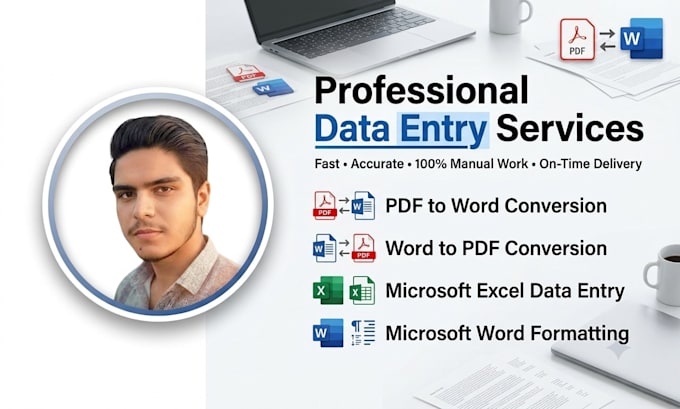 do data entry, word, excel, PDF conversion