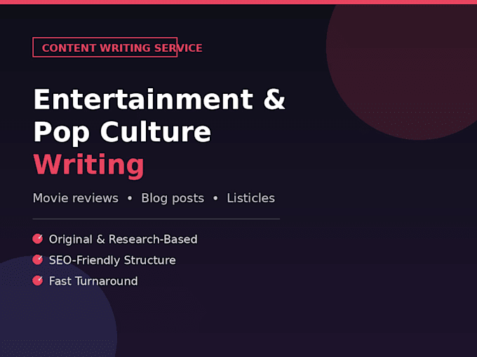 write engaging entertainment and pop culture articles