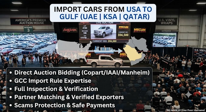 assist you in sourcing and importing cars from USA to gcc