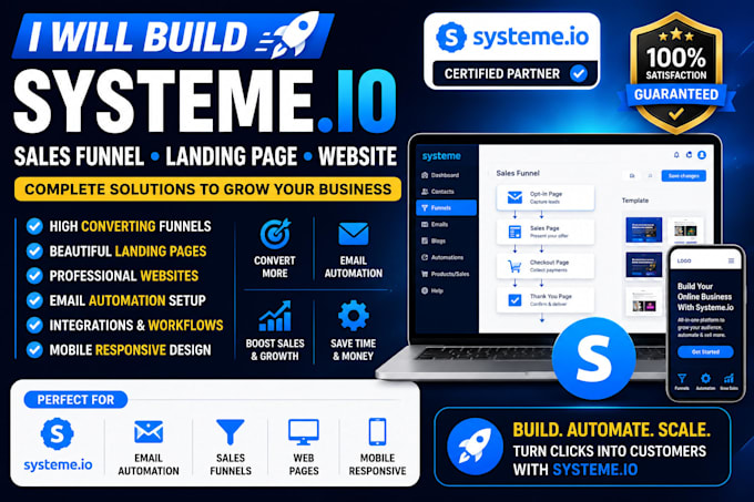 build systeme io sales funnel , systeme io landing page, systeme io website