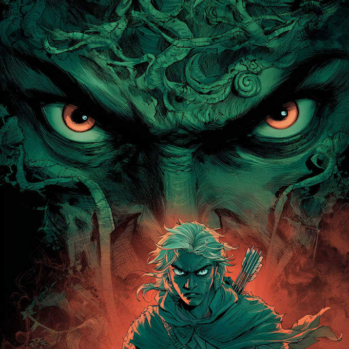 do illustrate a dynamic anime manga comic book cover