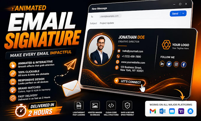 design professional clickable email signature for gmail