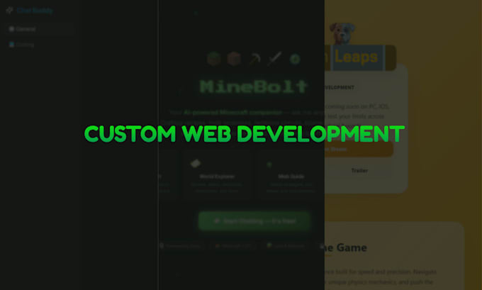 design and build you a custom coded website as a front and backend web developer