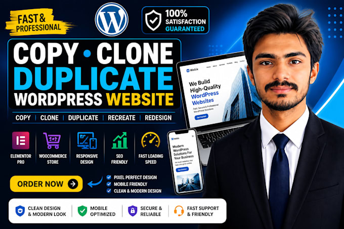 clone, copy, design,redesign, rebuild or revamp your wordpress website