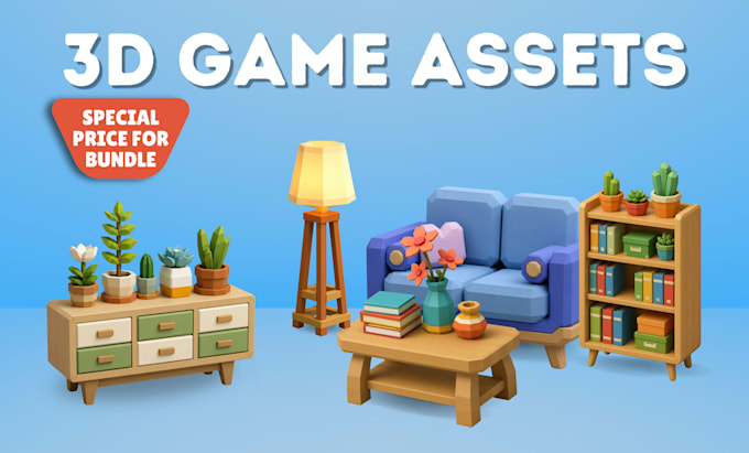 create 3d game assets props for unity and unreal engine
