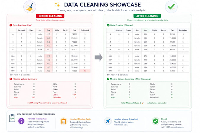 clean, preprocess and prepare your dataset using python or sql