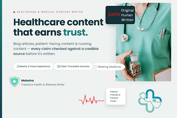 write healthcare and medical blog articles and content