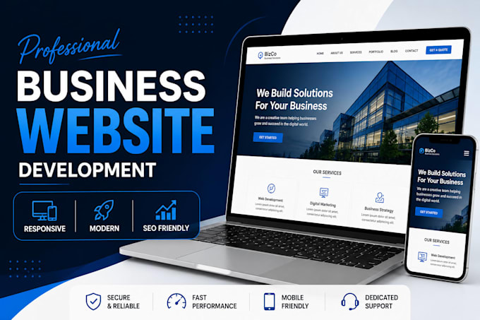develop a responsive business website using PHP laravel