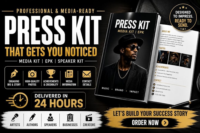 cerate electronic press kit for musicians artist epk media kit design dj website