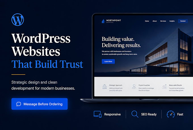 design and develop a responsive business wordpress website or landing page