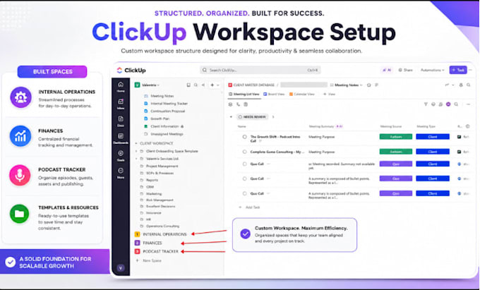 be your clickup expert for setup and setup automation
