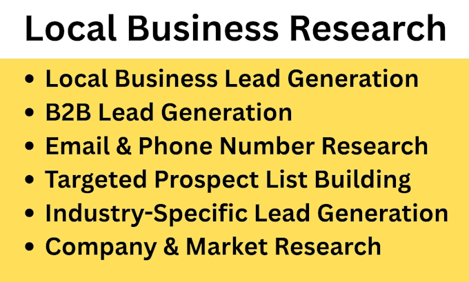 do local business research and b2b lead generation