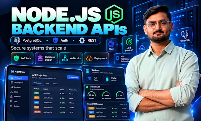 develop node js backend apis with postgresql