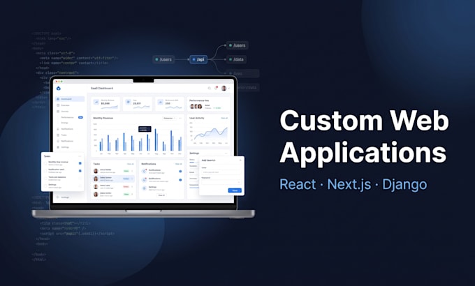 build a custom web application with react nextjs or django
