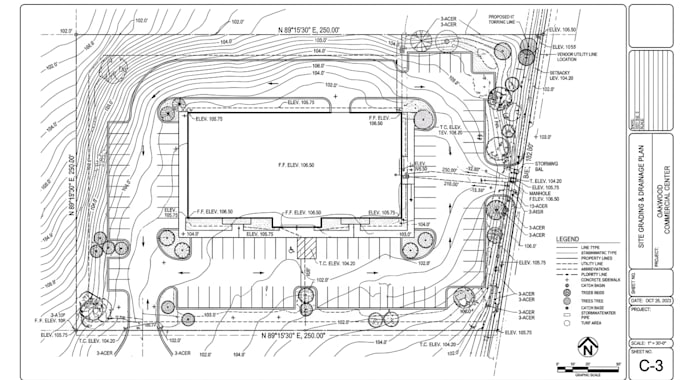 design site grading plan using autocad, erosion plan, site plan, utility plan