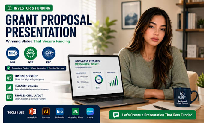 design grant proposal presentation research slides and scientific powerpoint