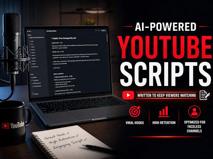 write viral youtube script for faceless ai , business and documentary channel