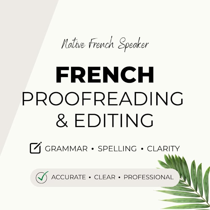 proofread and edit your french text